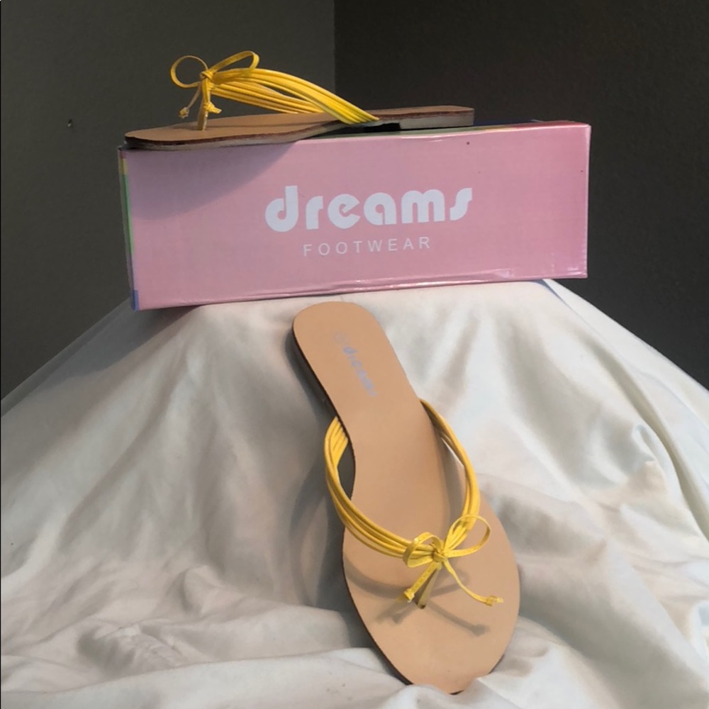 Yellow flip flop sandals